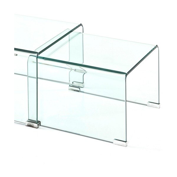 Skleněné konferenční stolky v sadě 2 ks 44.5x49 cm Cristal – Tomasucci-image-2