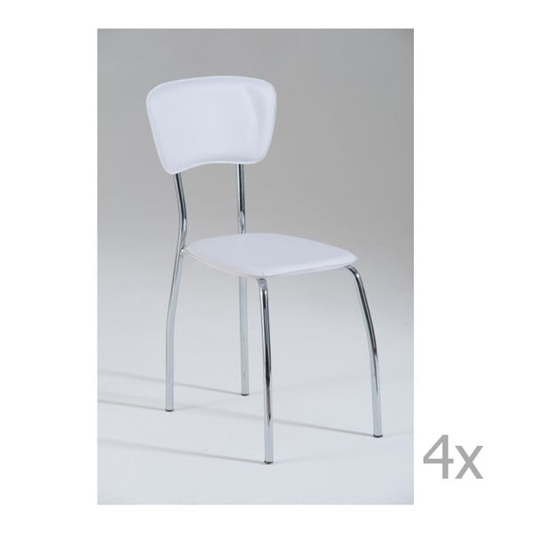 Sada 4 bílých jídelních židlí Castagnetti Mello