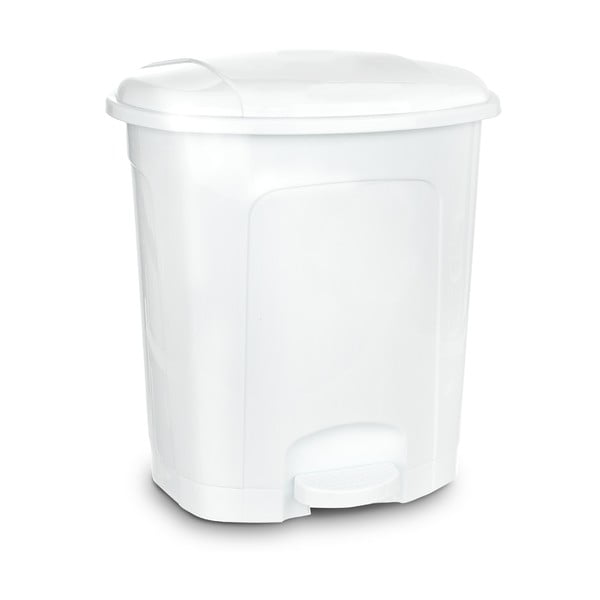 Bílý nášlapný plastový odpadkový koš 30 l – Orion