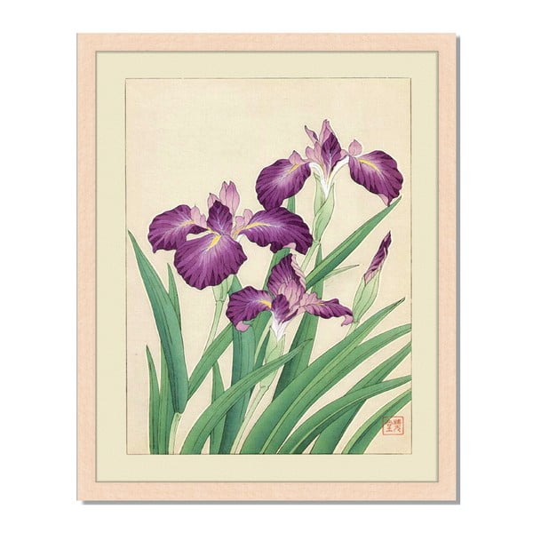 Obraz v rámu Liv Corday Asian Purple Flower, 40 x 50 cm