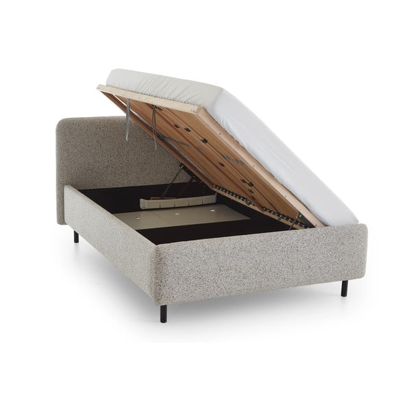 Béžová čalouněná dvoulůžková postel s úložným prostorem s roštem 140x200 cm Primo – Meise Möbel-image-3
