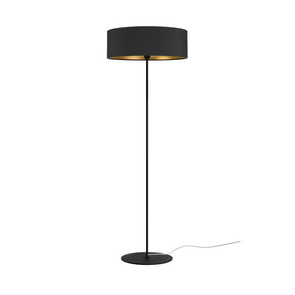 Černá stojací lampa s detailem ve zlaté barvě Sotto Luce Tres XL, ⌀ 45 cm