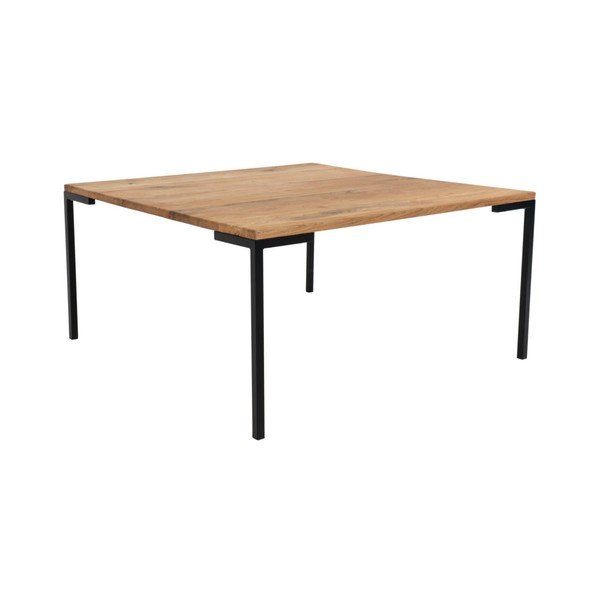 Černý konferenční stolek s deskou z dubového dřeva House Nordic Lugano, 90 x 90 cm-image-1