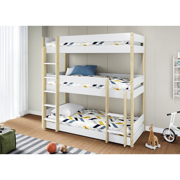 Patrová dětská postel v bílo-přírodní barvě 90x190 cm Valka – Marckeric-image-2