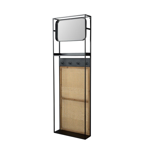 Nástěnné zrcadlo s poličkou a věšákem 53x165 cm Langres – Dutchbone-image-2