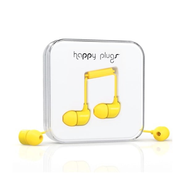 Sluchátka s nástavci Happy Plugs, žlutá