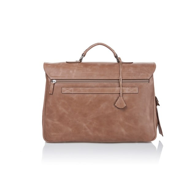 Koňakově hnědá pánská aktovka z telecí kůže Ferruccio Laconi Brief-image-2