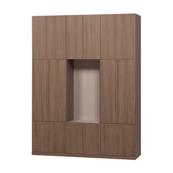 Modulární skříň v tmavě přírodní barvě 162x215 cm Build – WOOOD