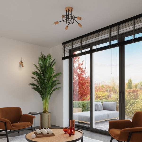 Stropní svítidlo v černo-přírodní barvě 15x61 cm Tumber – Sollux-image-3