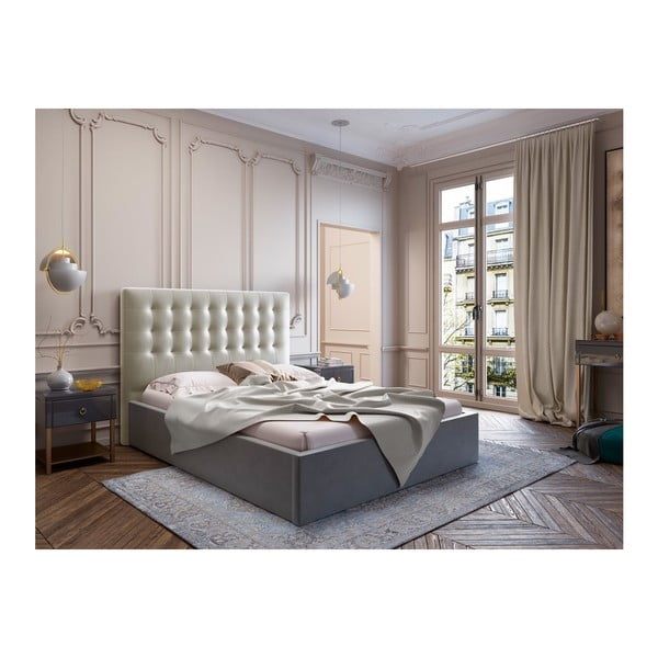 Béžové čelo postele se sametovým potahem Windsor & Co Sofas Athena, 200 x 120 cm-image-3