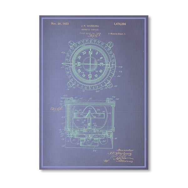 Plakát Magnetic Compass, 30x42 cm