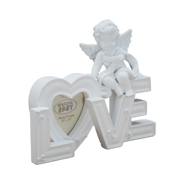 Bílá dekorace s fotorámečkem Mauro Ferretti Baby Love, pro fotografii 5 x 5 cm-image-3