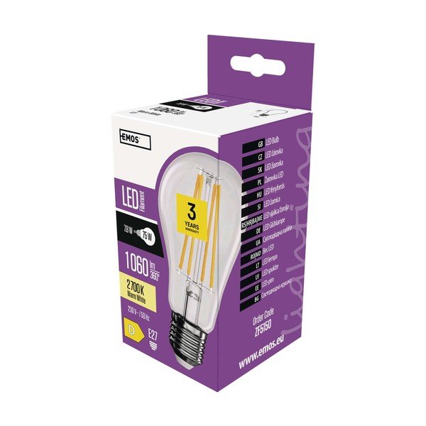 Teplá bílá LED žárovka E27, 8 W – EMOS-image-3
