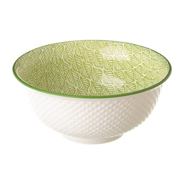 Zelenobílá porcelánová miska Unimasa Leaf