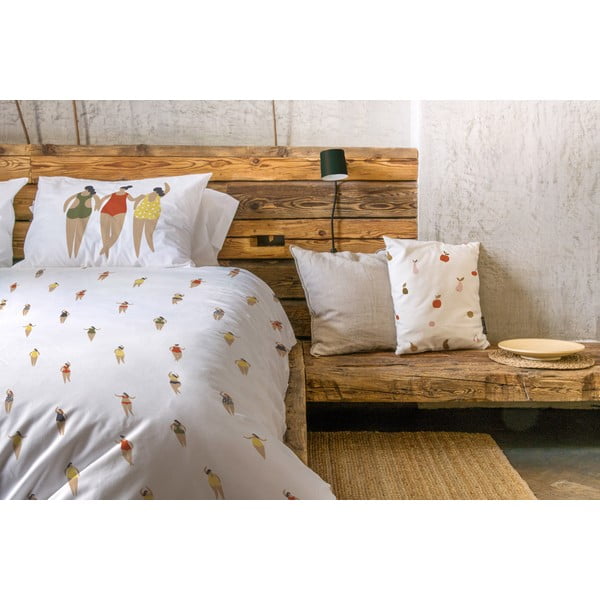 Bílé povlečení z bavlněného saténu Butter Kings Swimming Ladies, 140 x 200 cm-image-1
