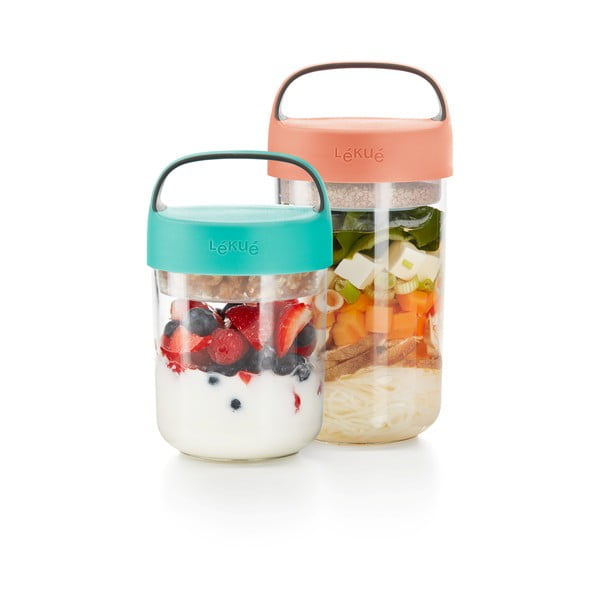 Dóza na polévku s tyrkysovým víčkem Lékué To Go, 400 ml-image-2