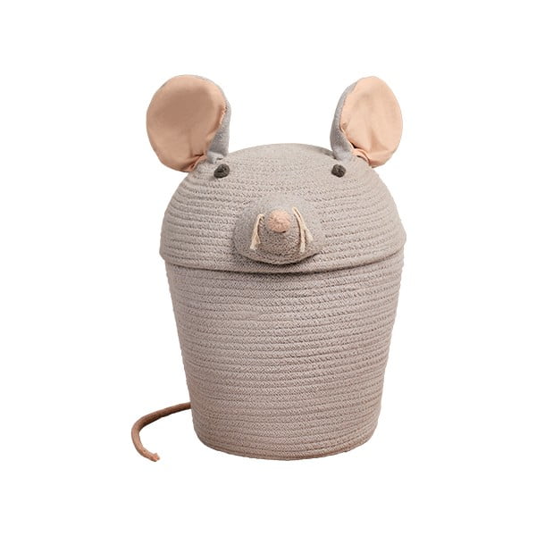Šedý látkový dětský koš na hračky ø 25x30 cm Renata the Rat – Lorena Canals