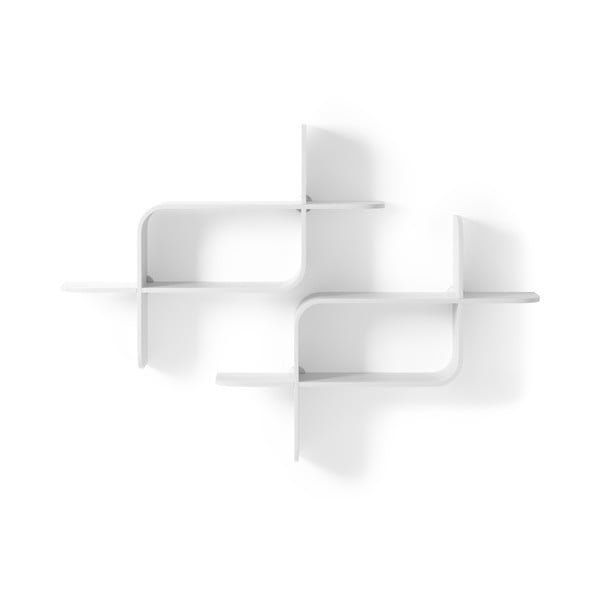 Bílá patrová police z kaučukového dřeva 62 cm Montage – Umbra-image-3