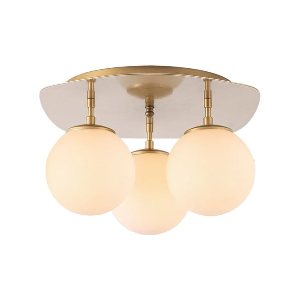 Stropní svítidlo ve zlaté barvě se skleněným stínidlem 37x44 cm Well – Opviq lights