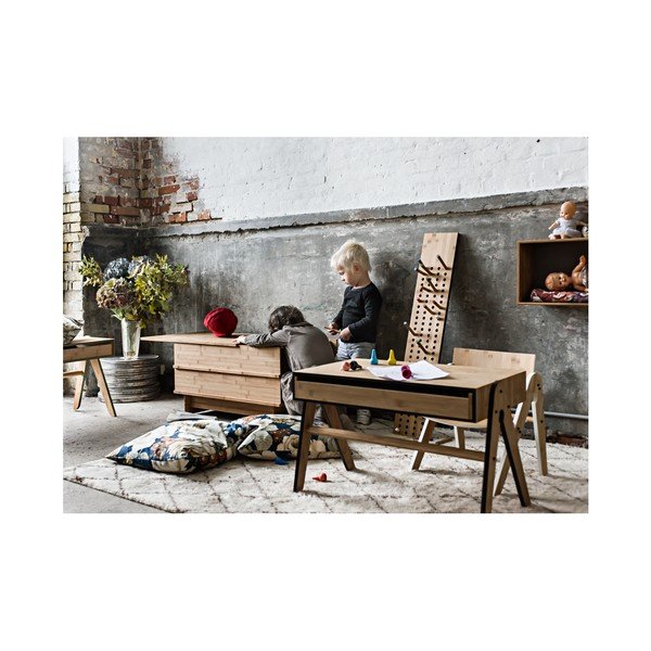 Dětský psací stůl z bambusu Moso s šedými detaily We Do Wood Geo's-image-3