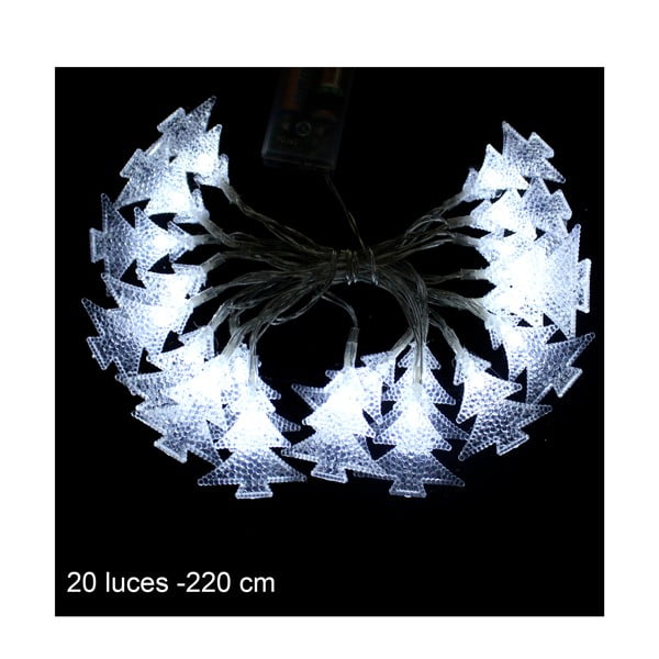 Bílý světelný LED řetěz Unimasa Pino, 20 světýlek