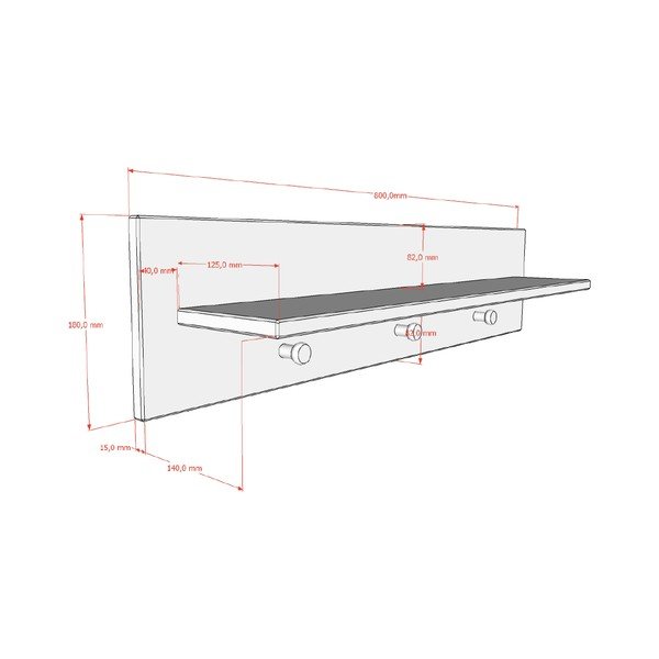Béžový nástěnný dětský věšák 80x18 cm Sezane – Vipack-image-2