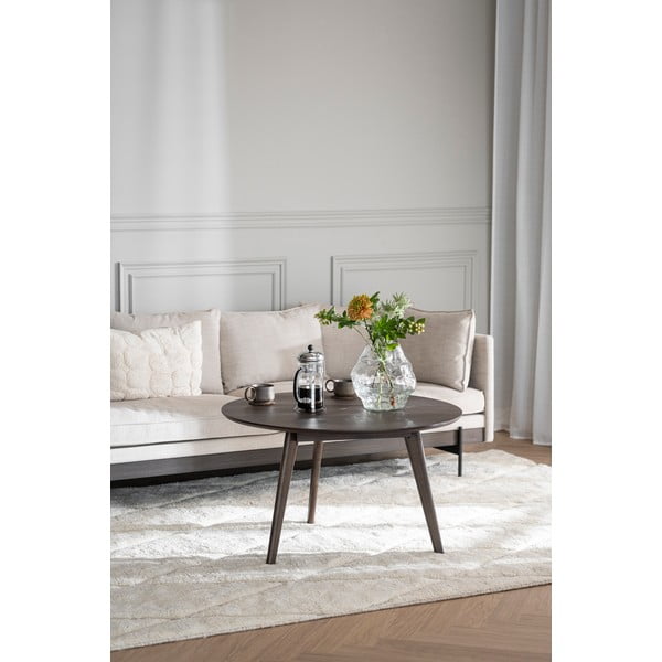 Tmavě hnědý konferenční stolek v dekoru dubu ø 90 cm Yumi – Rowico-image-2