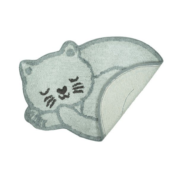 Světle modrý bavlněný dětský koberec 43x60 cm Sleeping Cat – Sass & Belle-image-1