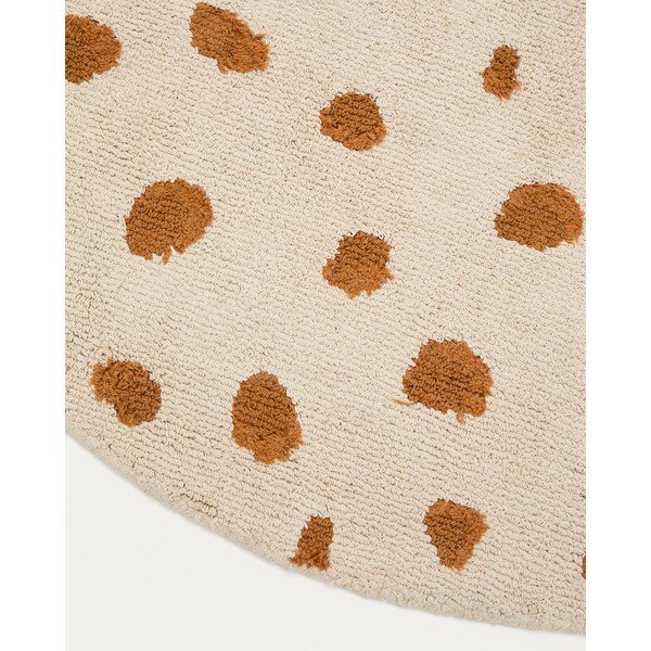 Krémový pratelný/ručně tkaný bavlněný dětský koberec ø100 cm Tandani – Kave Home-image-4