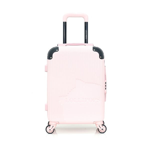 Světle růžové skořepinové zavazadlo na 4 kolečkách Lollipops Libby, 31 l