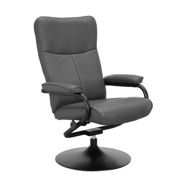 Šedé relaxační křeslo s podnožkou z imitace kůže Istad – Støraa-image-3