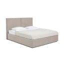 Čalouněná dvoulůžková postel taupe s úložným prostorem s matrací/s roštem 180x200 cm Thessa Bold – Bonami Selection