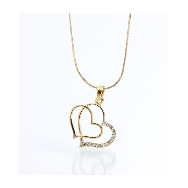 Náhrdelník se Swarovski Elements Laura Bruni Crystal Yasmine Two Hearts