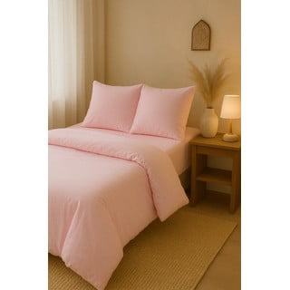 Růžové povlečení na jednolůžko/prodloužené s prostěradlem/3dílné 160x220 cm Classic – Mila Home