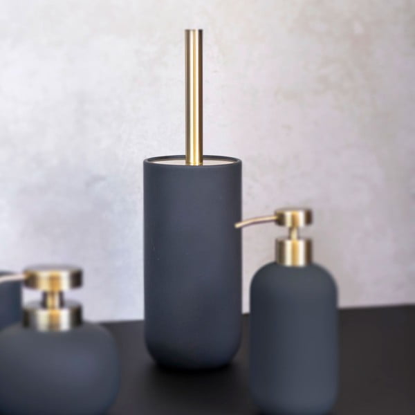 Antracitová keramická WC štětka Lotus – Mette Ditmer Denmark-image-1