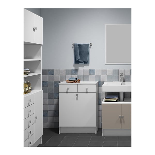 Bílá koupelnová skříňka na prádelní koš Symbiosis Combi, šířka 60 cm-image-3