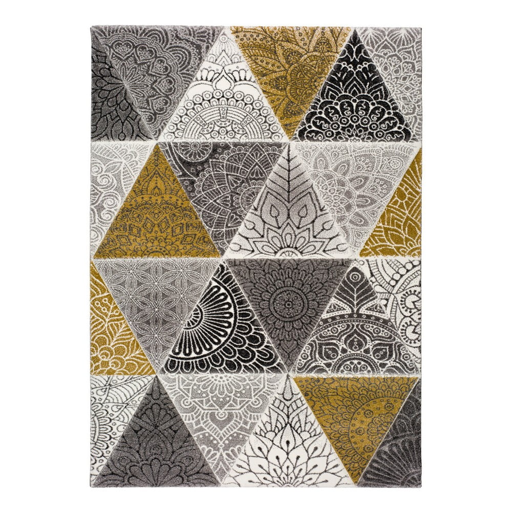 Šedo-žlutý koberec Universal Amy Grey, 120 x 170 cm