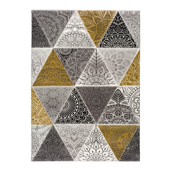 Šedo-žlutý koberec Universal Amy Grey, 120 x 170 cm