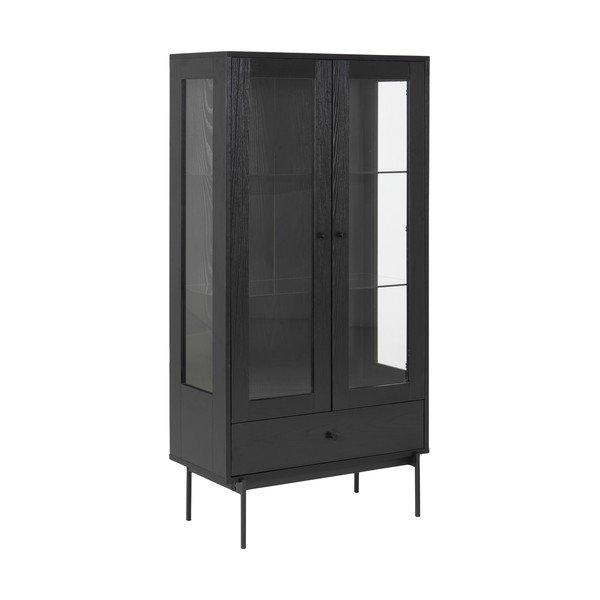 Černá vitrína v dekoru jasanu 75x152 cm Angus – Actona-image-2