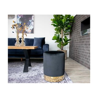 Černý puf House Nordic Gamby, ø 34 cm