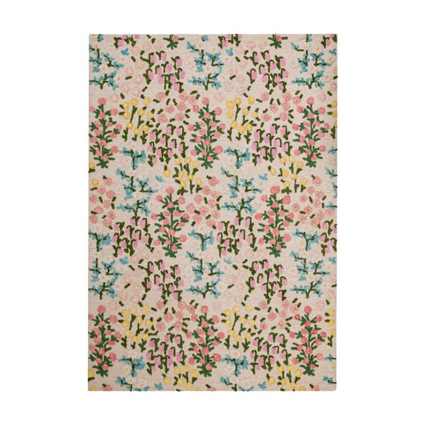 Krémový ručně tkaný vlněný koberec 160x230 cm Emilia Floral – Flair Rugs