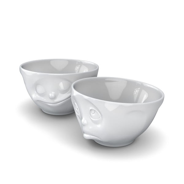 Sada 2 bílých šťastných misek z porcelánu 58products, objem 200 ml-image-3
