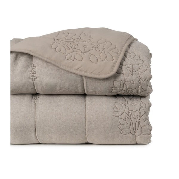 Taupe prošívaný přehoz 240x260 cm – Ixia