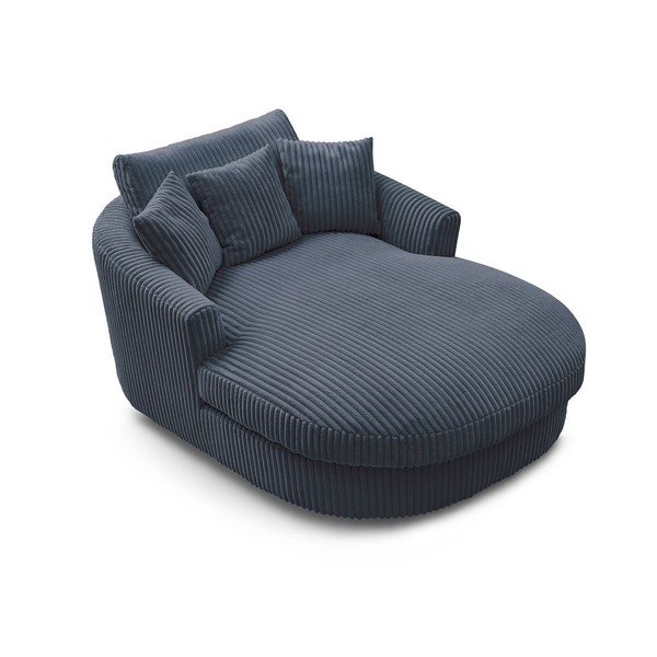 Tmavě modré manšestrové křeslo Belem – Bobochic Paris-image-4