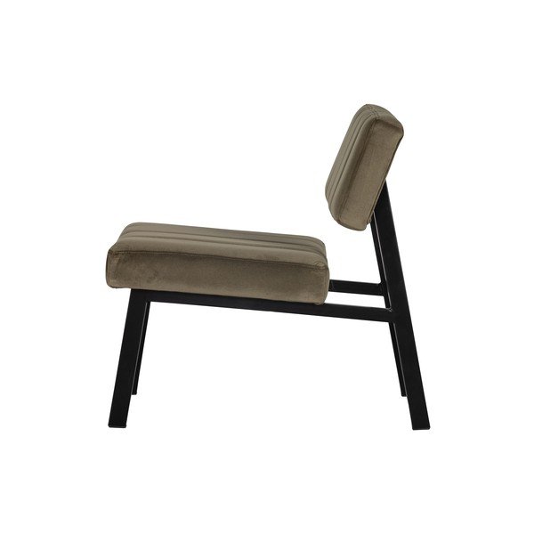 Khaki zelené křeslo se sametovým polstrováním WOOOD Kaja-image-3