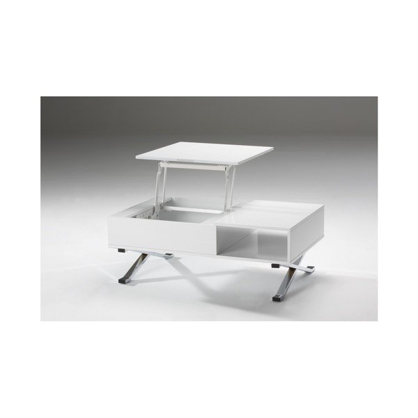 Bílý konferenční stolek s vysouvací deskou Marckeric Manila-image-2