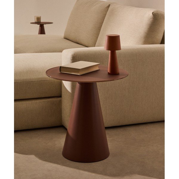 Kulatý odkládací stolek se skleněnou deskou ø 50 cm Wilshire – Kave Home-image-1