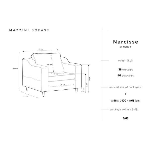 Béžové křeslo Mazzini Sofas Narcisse-image-1