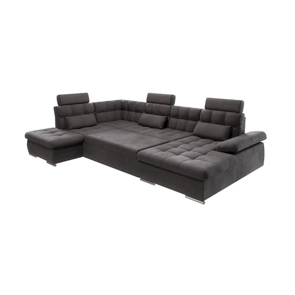 Antracitová rozkládací/s úložným prostorem rohová pohovka (levý roh/do "U") Merkur – Ropez-image-2