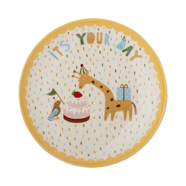 Žlutý/krémový dětský talíř z kameniny ø 16 cm Celebrate – Bloomingville Mini